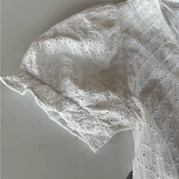 Zara White Eyelet Embroidered Mini Dress - Picture 7 of 9